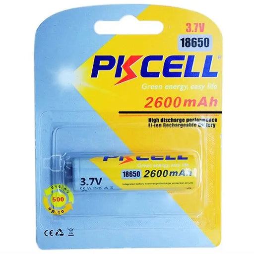 18650 Battery 3.7v 2600mah Lithium-Ion Rechargeable Batteries Button Top PKCELL