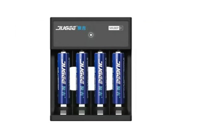Jugee 1.5v 3000mWh AA AAA rechargeable lithium batteries and charger
