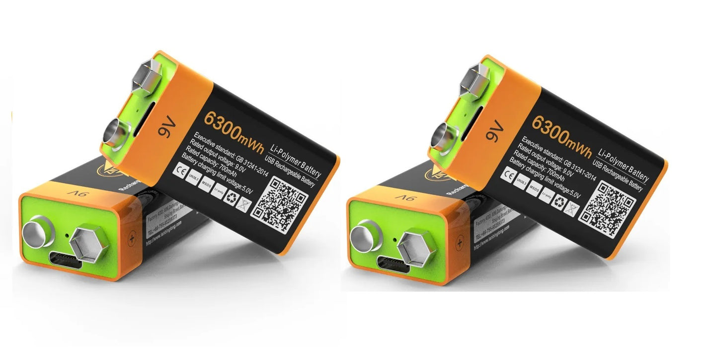 Rechargeable 9V Lithium Batteries 6300mWh Battery 700mAh with Cable Znter