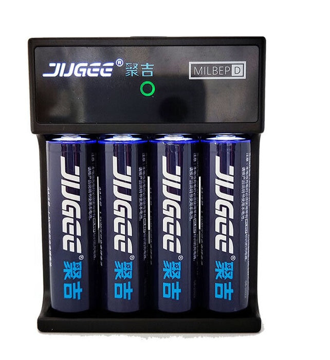 Jugee 1.5v 3000mWh AA AAA rechargeable lithium batteries and charger