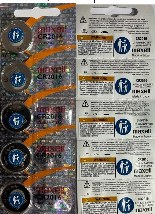 5 x CR2016 3V Genuine MAXELL COIN BATTERY MADE IN JAPAN Lithium Battery EXP 2025 Maxell