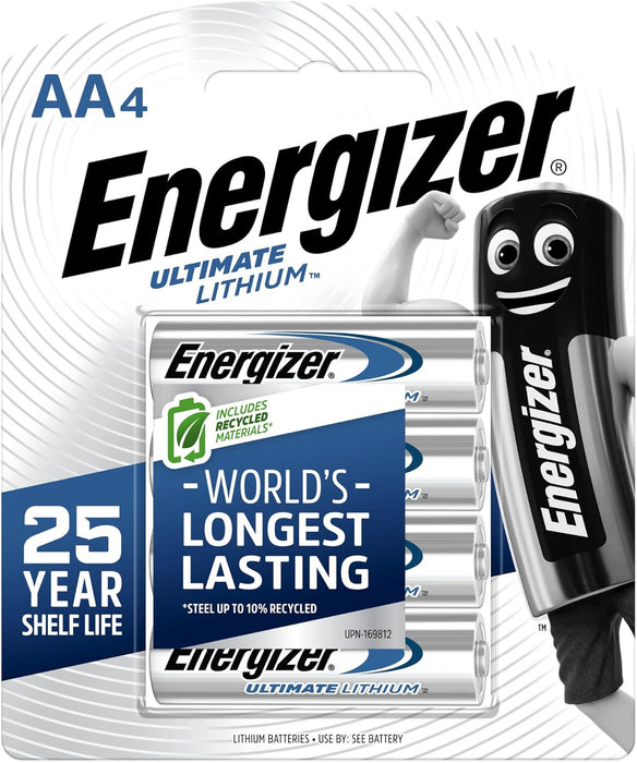 Energizer Ultimate AA Lithium Batteries 4 Batteries 1.5V