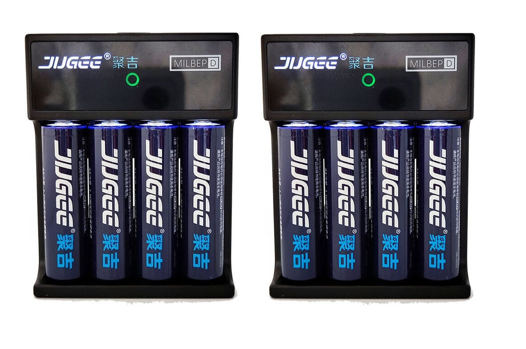 Jugee 1.5v 3000mWh AA AAA rechargeable lithium batteries and charger