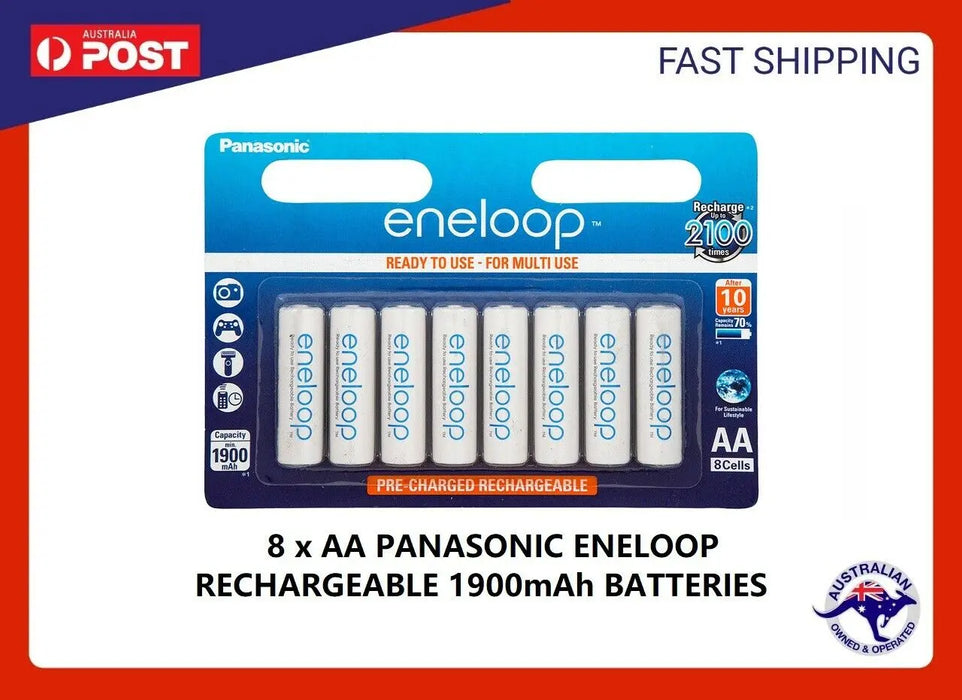 8x Panasonic Eneloop rechargeable NiMH AA batteries 2020 Stock Made in Japan New freeshipping - JUST BATTERIES