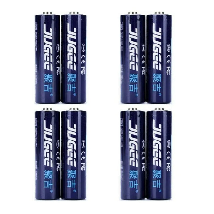 Jugee 1.5v 3000mWh AA AAA rechargeable Li-polymer lithium batteries and charger freeshipping - JUST BATTERIES