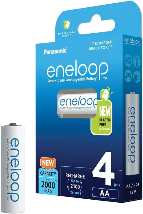 Panasonic eneloop Ready-to-Use Ni-MH Battery AA 4 Pack 2000mAh (BK-3MCCE/4BA) Panasonic