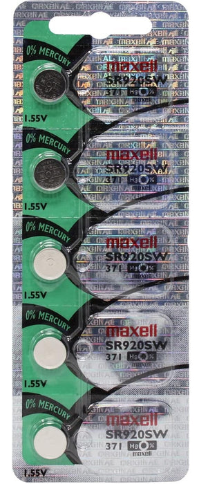 Maxell SR920SW Watch Battery Button Cell 371 Pack of 5 Batteries