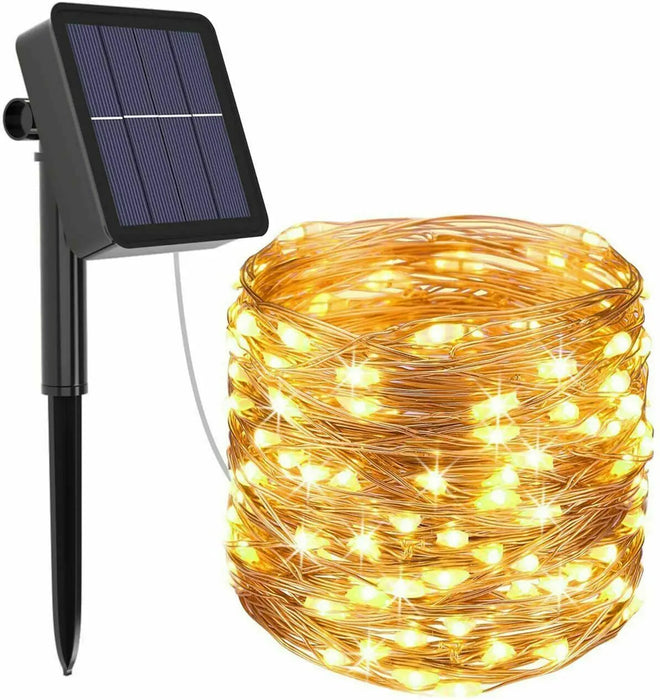 Solar String Lights Copper Wire RGB/Cool/Warm Garden Decor Fairy lights 10Meter freeshipping - JUST BATTERIES