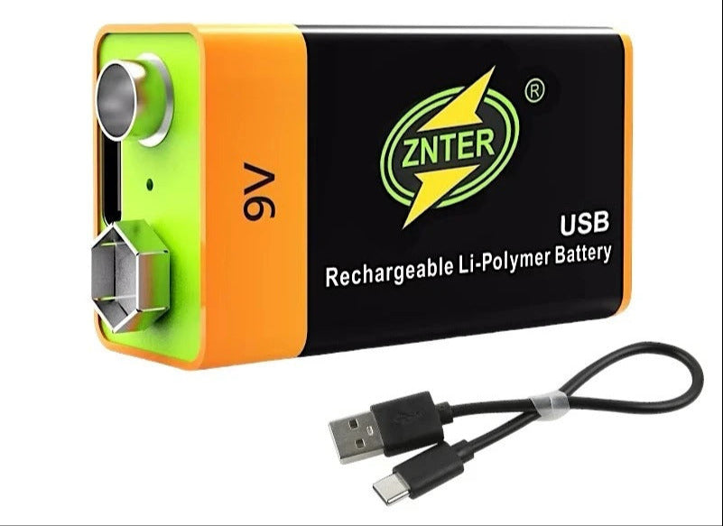 Rechargeable 9V Lithium Batteries 6300mWh Battery 700mAh with Cable Znter