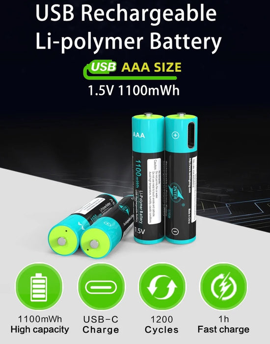 AAA LITHIUM rechargeable BATTERY 1.5V Znter