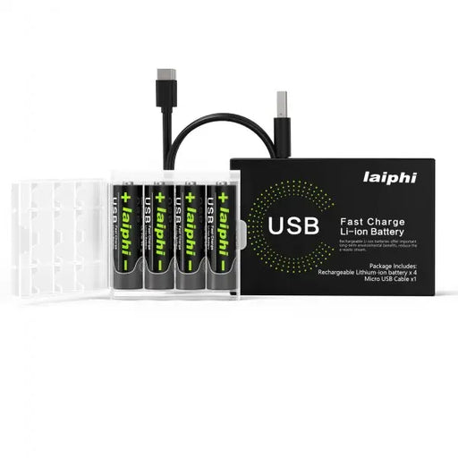 rechargeable aa batteries lithium 4 AA Liaphi 1.5V 2000mAh 3000mWh with Type C Laiphi