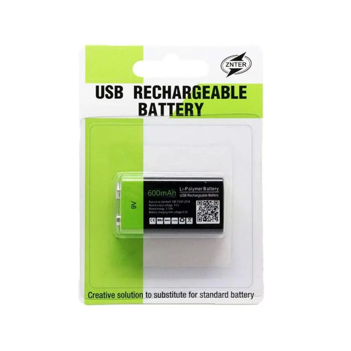 Znter Micro USB 6LR61 9v rechargeable battery li-ion battery 3700mWh With cable