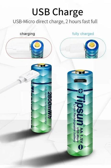 AA USB Rechargeable Lithium Batteries