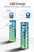 2 x Micro USB rechargeable 1.5V Li-ion AA LITHIUM Battery 1850 mAh TIPSUN Cable TIPSUN