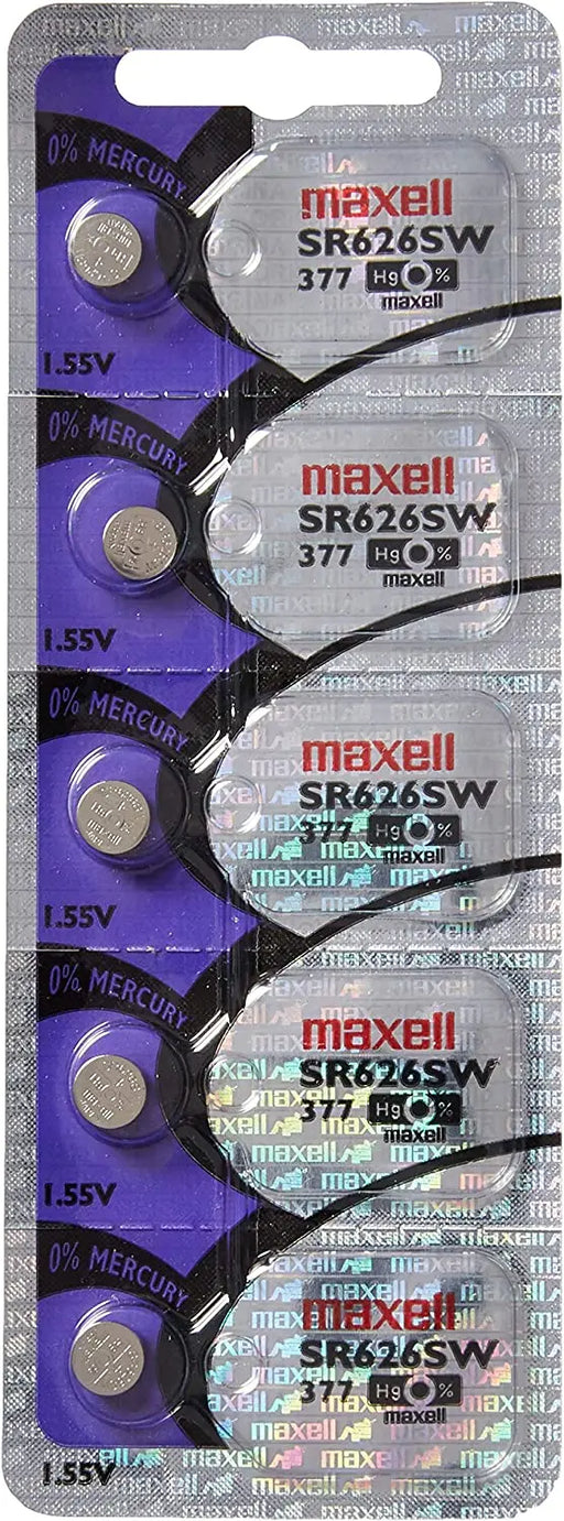 5Pcs Maxell SR626SW 377 Silver Oxide Watch Batteries Maxell