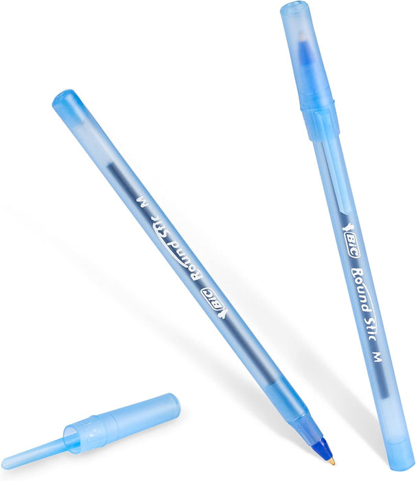 BIC Round Stic Classic Medium Point (1.0 mm), Blue, 60-Count