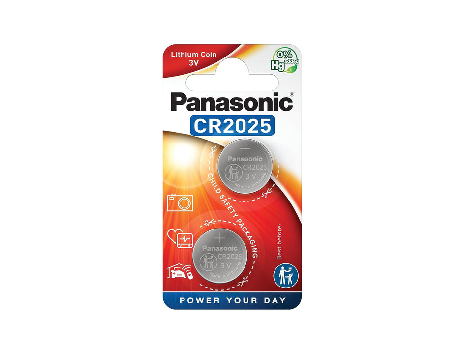 Panasonic CR-2025 2-Pack CR2025 Lithium Coin Battery CR2025 BATTERY