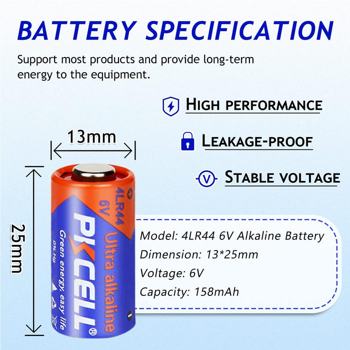 4LR44 GP476A 4A76 PX28A L1325 6V Battery Alkaline for Dog Collar (5pc)