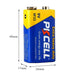 9V Battery 9 Volt 1604A 6F22 MN1604 Extra Heavy Duty Battery PKCELL PKCELL