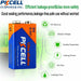 9V Battery 9Volt 6LR61 1604A 6LF22 MN1604 ULTRA Alkaline Battery PKCELL EXP 2029 freeshipping - JUST BATTERIES