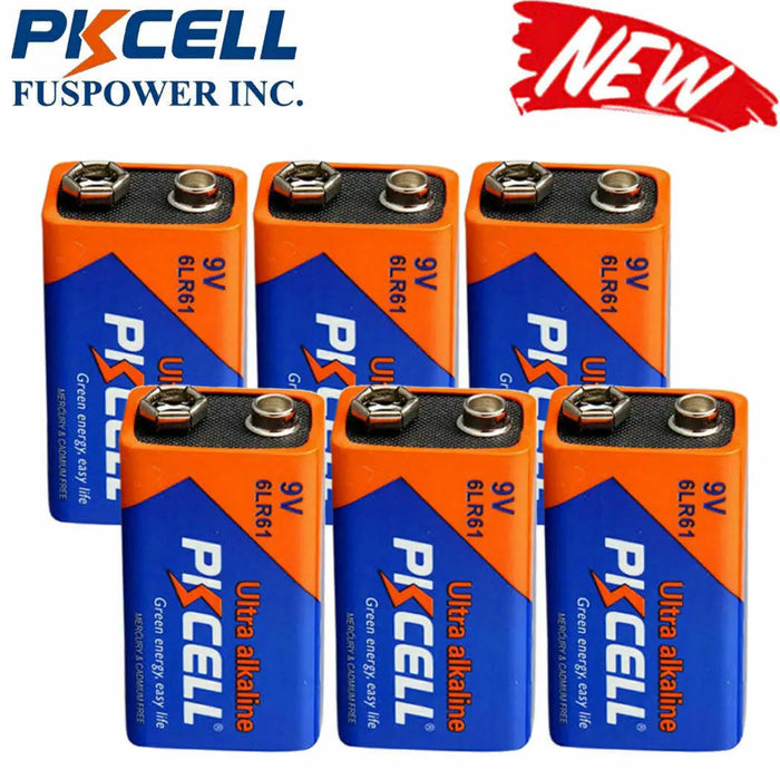 POOVER 9V Rechargeable Lithium Batteries – 1000mAh USB E-Block With Charging Cable, 2-10 Pack