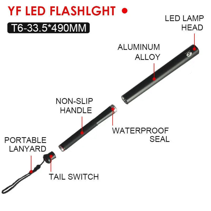 Baseball Bat Flashlight Bright Torch Emergency Security 49cm Shenyu JUST BATTERIES AUSTRALIA