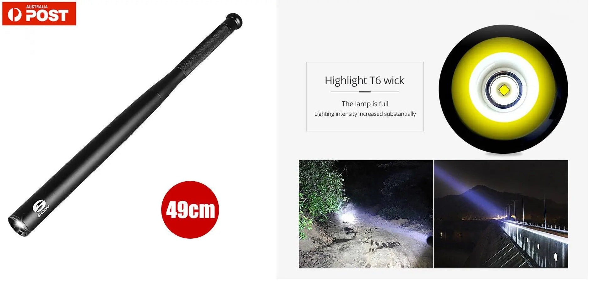 Baseball Flashlight Baseball Bat Flashlight Bright Torch Emergency Security — JUST ...
