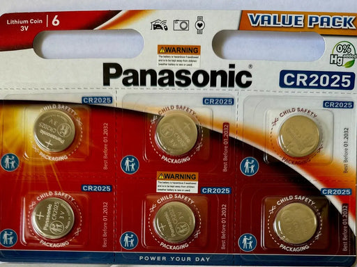 CR2025 Lithium Battery 3V  Panasonic Child resistance packaging pack of 6 batteries Panasonic