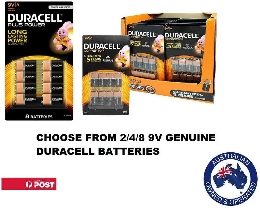 DURACELL 9V Coppertop Battery DURALOCK MN1604 2/4/8 Alkaline Battery EXP 05/23 freeshipping - JUST BATTERIES