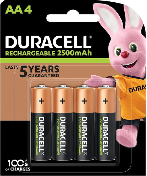 Duracell Rechargeable AA 2500mAh 4 Pack Batteries Duracell