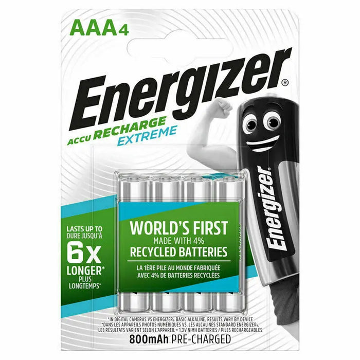 Energizer AA or AAA Rechargeable Batteries ACCU Recharge Extreme Pack of 4 freeshipping - JUST BATTERIES