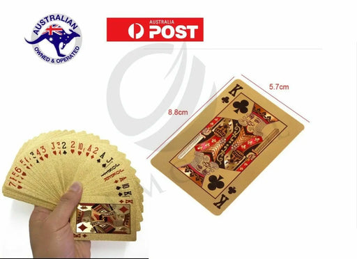 GOLD Plated POKER Playing CARDS Waterproof PVC Plastic Casino Game 54 Deck Unbranded