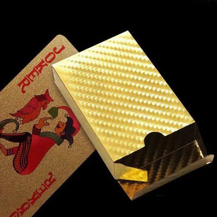 GOLD Plated POKER Playing CARDS Waterproof PVC Plastic Casino Game 54 Deck Unbranded