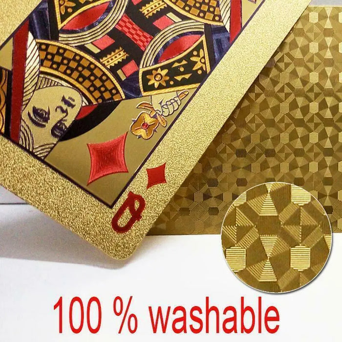 GOLD Plated POKER Playing CARDS Waterproof PVC Plastic Casino Game 54 Deck Unbranded