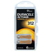 HEARING AID batteries size 10, 13, 312 LONG LIFE DURACELL Activair Easy tab 6pk freeshipping - JUST BATTERIES