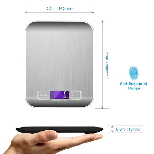 Kitchen Scale Weight 5kg 1g Cooking Food Electronic Digital LCD Stainless Scale Kitchen