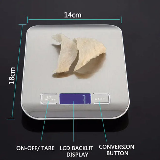 Kitchen Scale Weight 5kg 1g Cooking Food Electronic Digital LCD Stainless Scale Kitchen