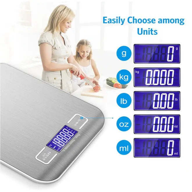 Kitchen Scale Weight 5kg 1g Cooking Food Electronic Digital LCD Stainless Scale Kitchen