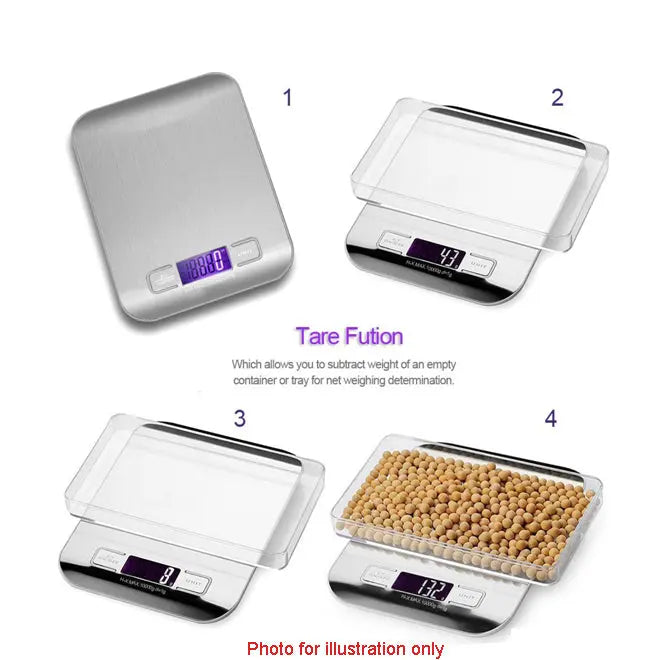 Kitchen Scale Weight 5kg 1g Cooking Food Electronic Digital LCD Stainless Scale Kitchen