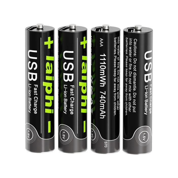 AAA Lithium batteries 4 x AAA Liaphi 1.5V 2000mAh 1100mWh with Type C