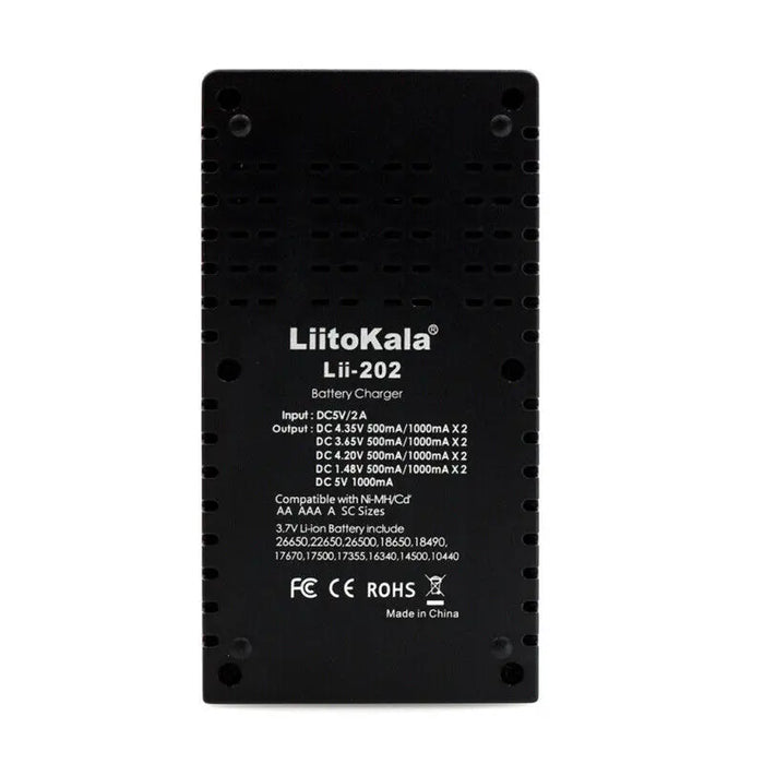 Liitokala Lii-202 Charger for 18650 26650 AA AAA 14500 5V 2A Input Smart Charger LiitoKala