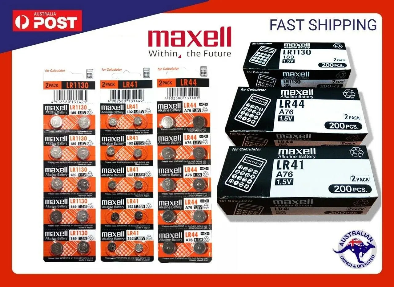 MAXELL AG13 LR44 AG3 LR41 AG10 1130 1.55v Alkaline Battery — JUST ...