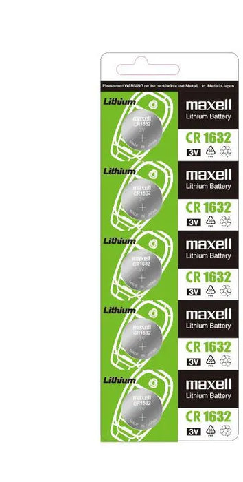 Maxell CR1632 3v lithium battery pack of 5 battteries Maxell