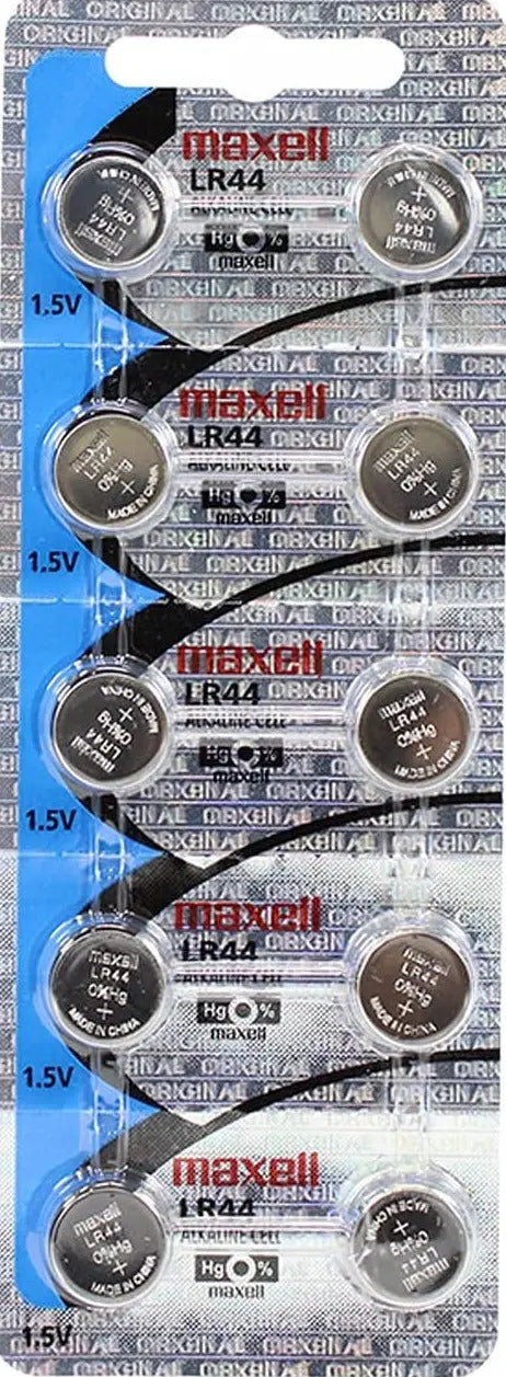 Maxell LR44 AG13 357 A76 button cell HOLOGRAM PACKAGE Pack of 10 Maxell