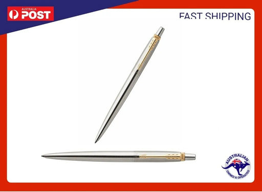 PARKER JOTTER STAINLESS STEEL GT BALL PEN GOLD PLATED TRIM Ballpoint PARKER NEW Parker