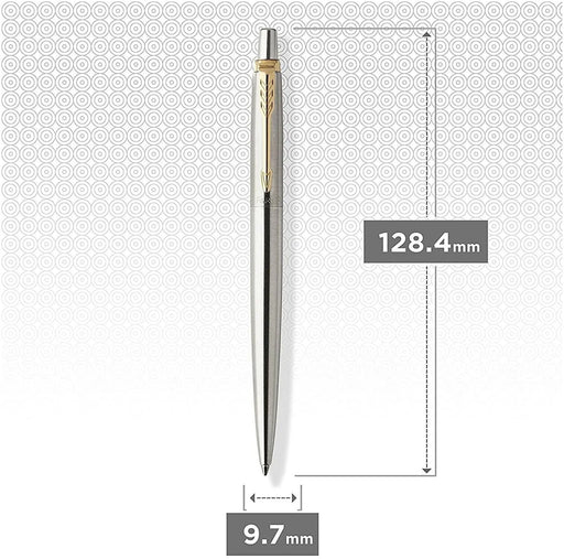 PARKER JOTTER STAINLESS STEEL GT BALL PEN GOLD PLATED TRIM Ballpoint PARKER NEW Parker
