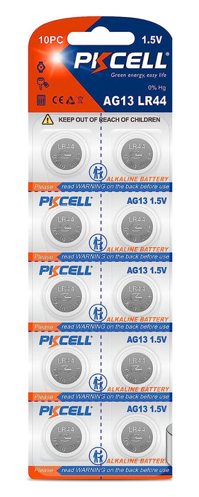 AG13 / LR44 Alkaline Button Batteries 1.5V – Pack of 10 | Coin Cell Battery for Watches, Toys & Small Electronics