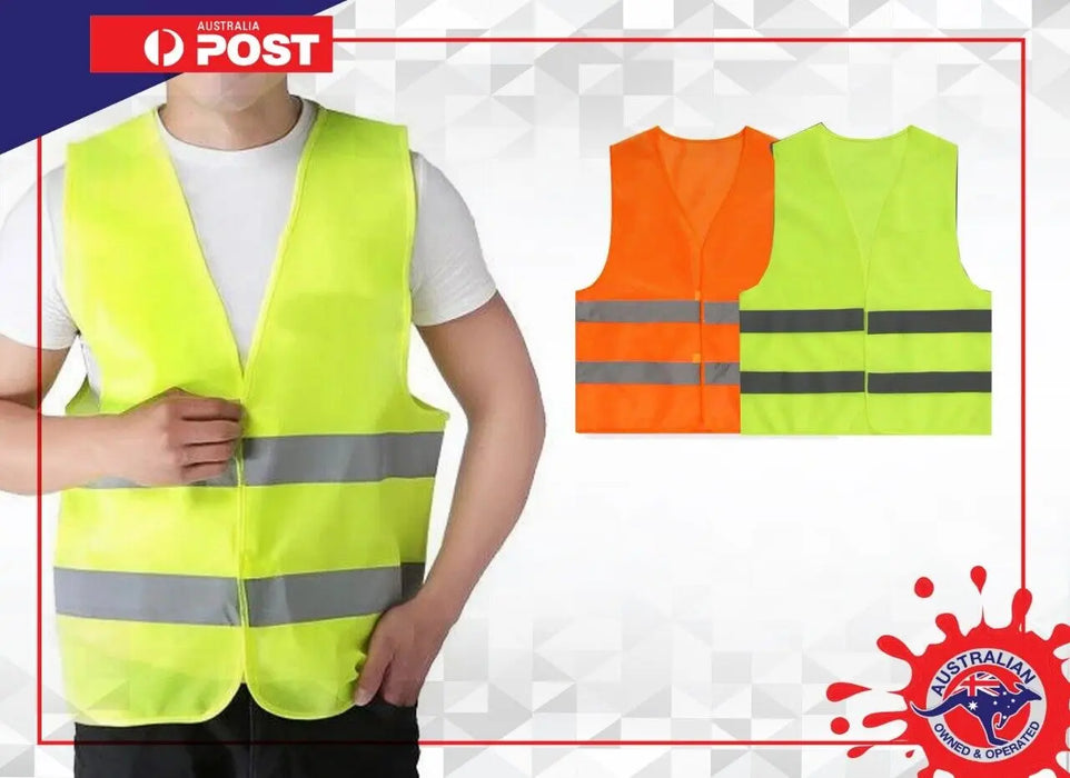SAFETY VEST  LIGHT GREEN / ORANGE SAFETY WORKWEAR HIGH VISIBILITY UNIVERSAL SIZE Unbranded