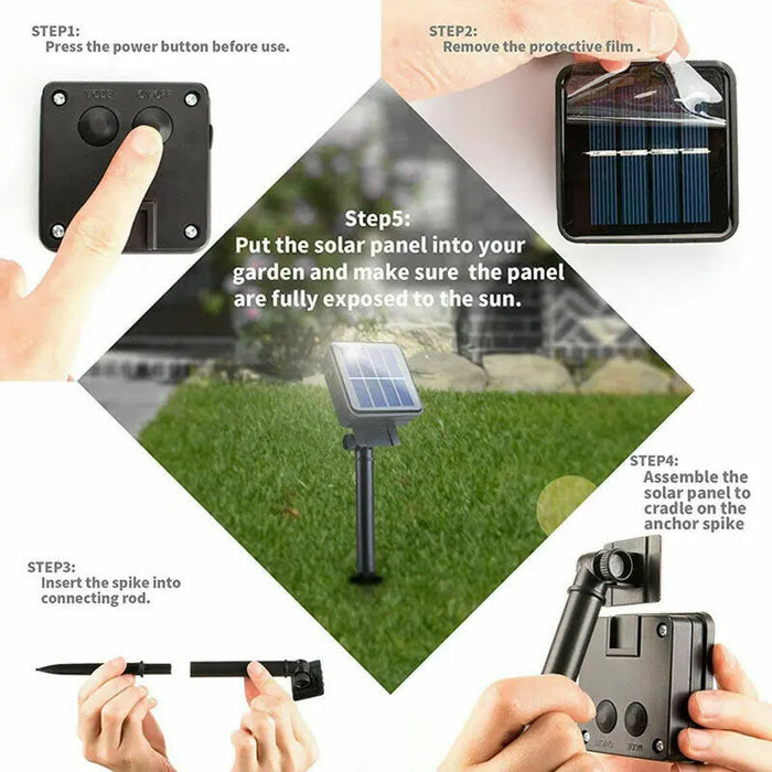String lights with shop solar panel