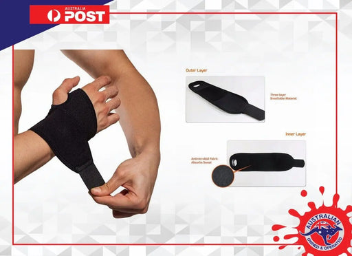 WRIST SUPPORT Brace Pain Relief Strap Carpal Tunnel Sprain CTS RSI Gym Splint Unbranded
